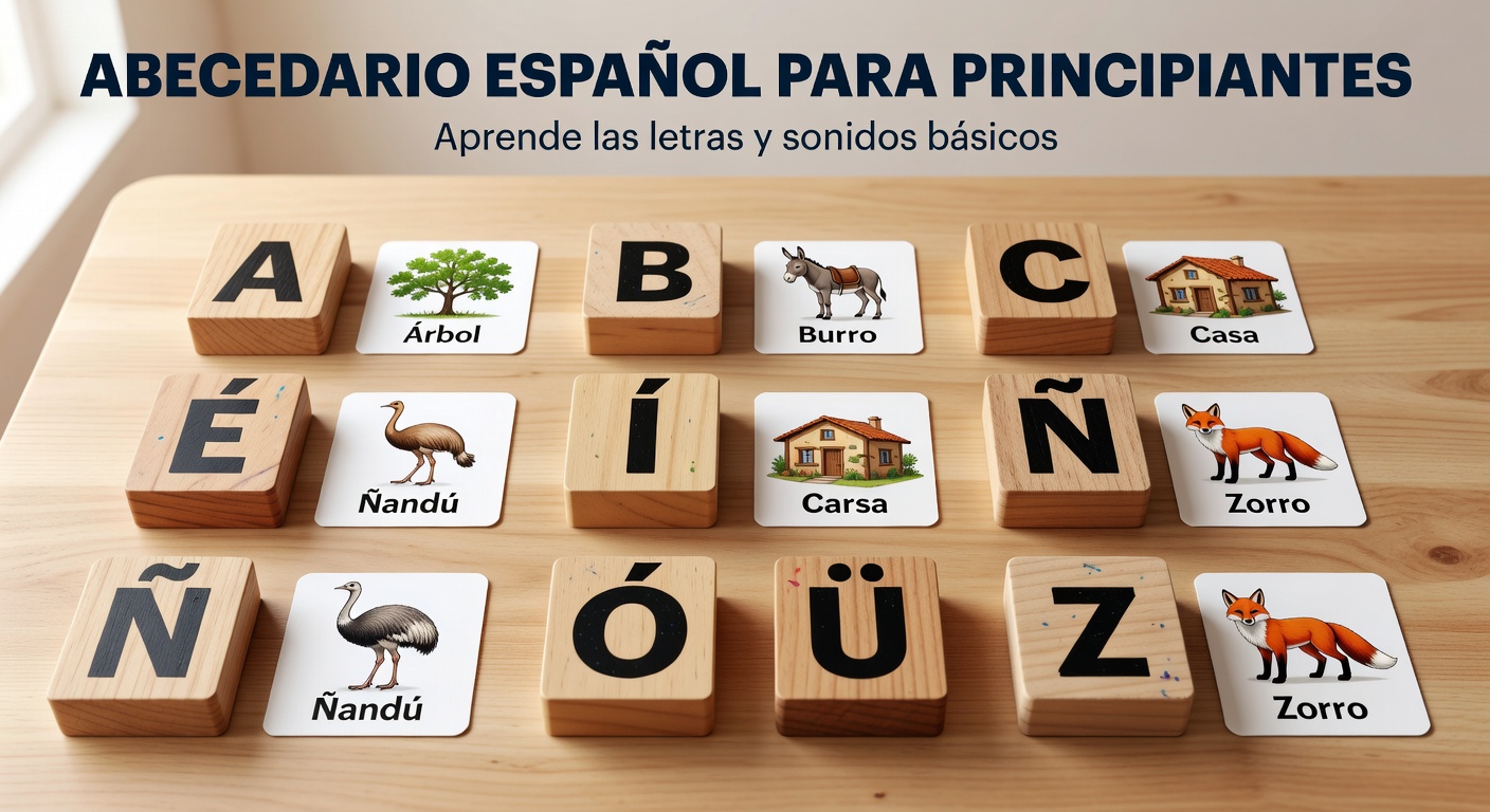 Alfabeto español en una pizarra